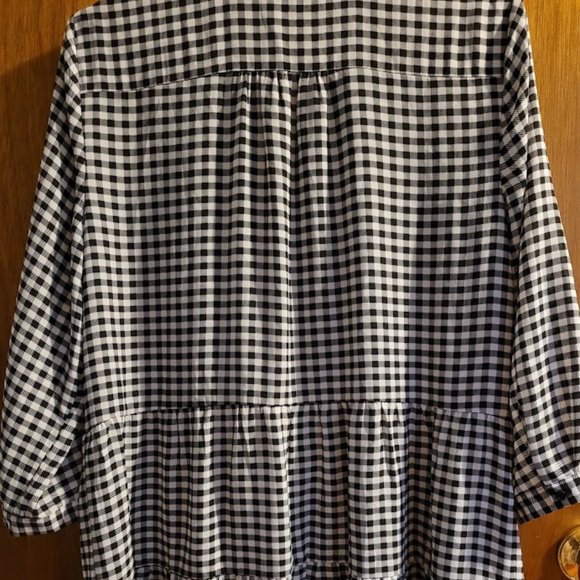 Reitmans Gingham Babydoll Tunic Tiered Shirtdress L - Picture 10 of 12